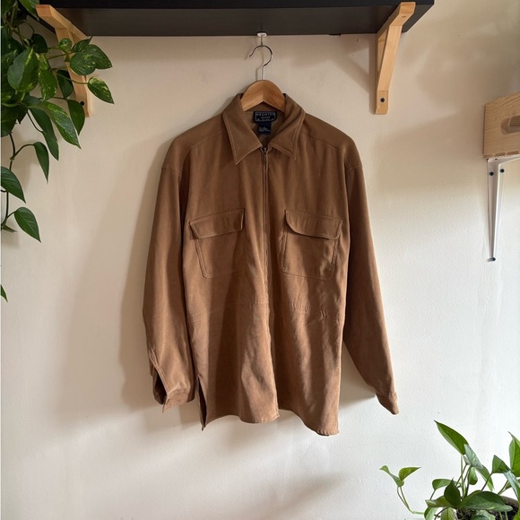Vintage Hechter Jeans Camel Zip-Up Shirt Jacket (Size M) - Picture 2 of 5
